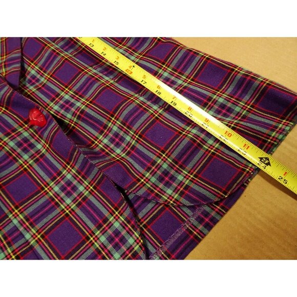 Vintage Lannie Purple Plaid Tartan Blazer and Matching Pleated Skirt Youth Sz 14 - Picture 12 of 14